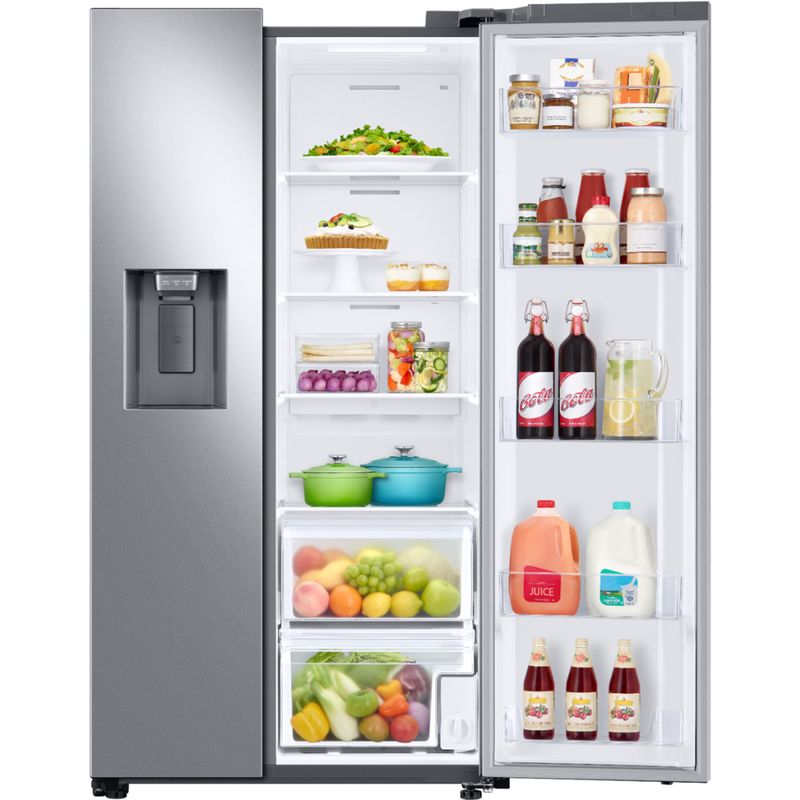 Alt View Zoom 5. Samsung - 22 Cu. Ft. Side-by-Side Counter-Depth Refrigerator - Stainless steel