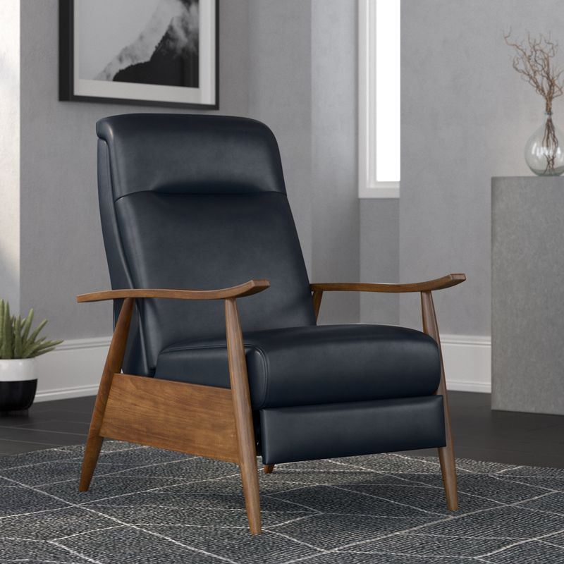 Sienna Upholstered Wood Push Back Recliner by Greyson Living - Black