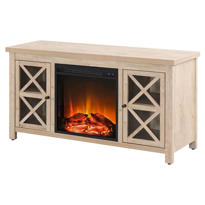 Colton TV Stand with Log Fireplace Insert - Black