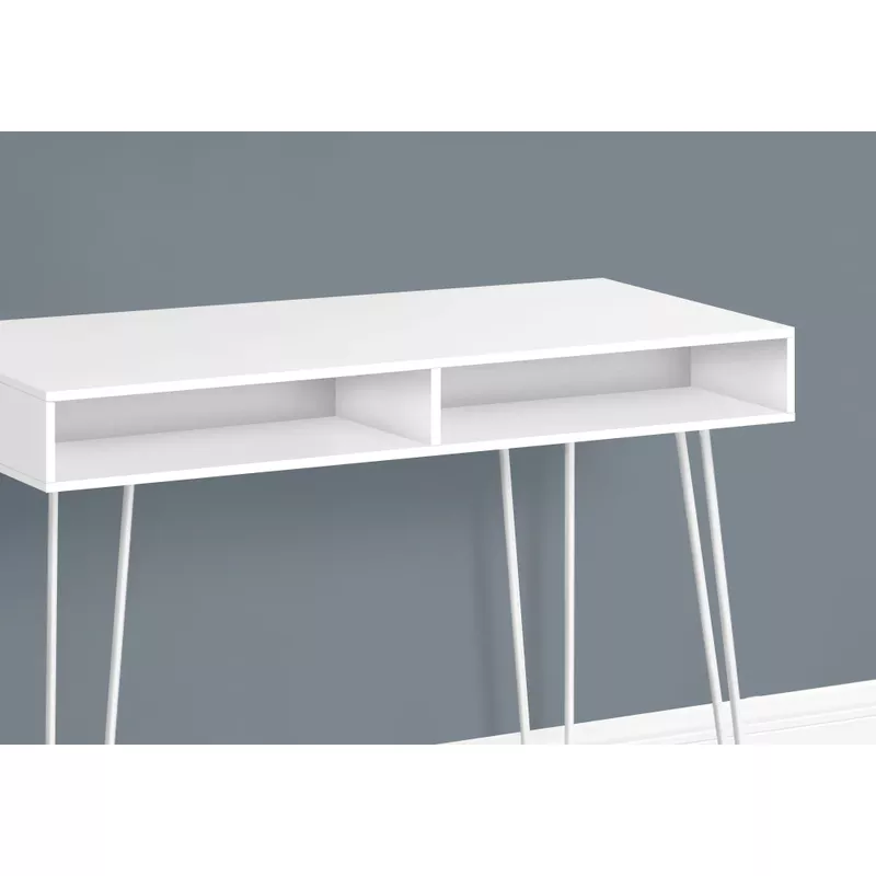 Computer Desk/ Home Office/ Laptop/ Left/ Right Set-up/ Storage Drawers/ 40"L/ Work/ Metal/ Laminate/ White/ Contemporary/ Modern