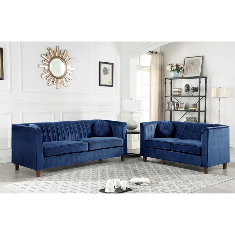 Lowery velvet Kitts Classic Chesterfield Living room seat-Loveseat and Sofa - Rose