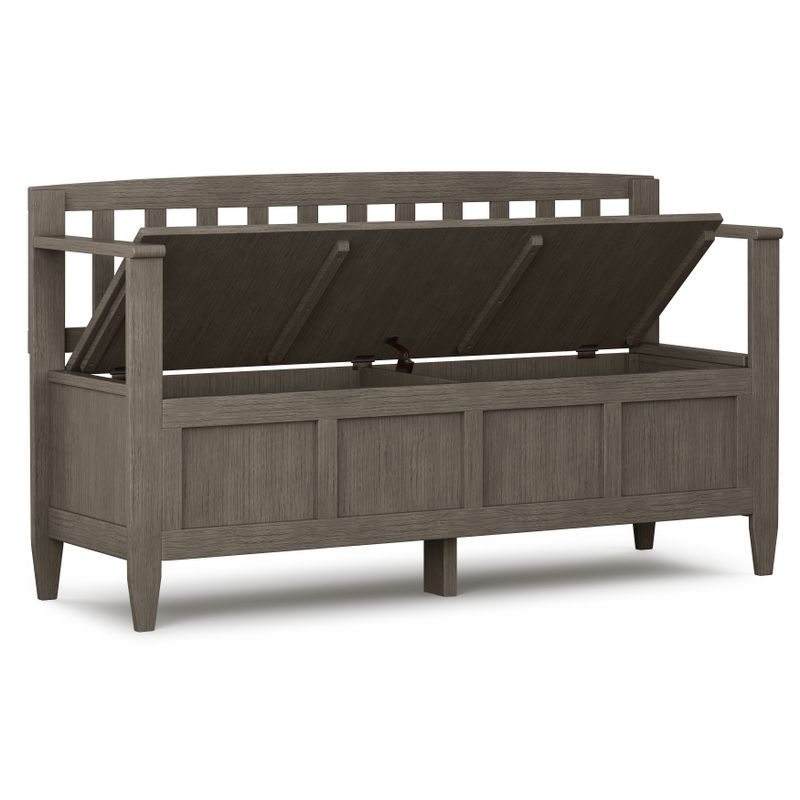 WYNDENHALL Riverside SOLID WOOD 48 inch Wide Contemporary Entryway Storage Bench - 20 inch wide - Black