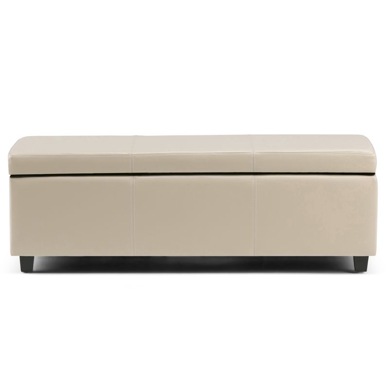 WYNDENHALL Franklin 48 inch Wide Contemporary Rectangle Storage Ottoman - Red