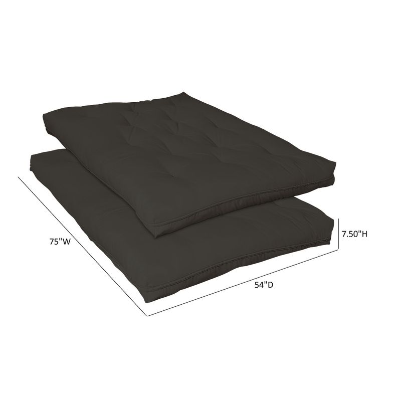 Coaster Furniture Black 7.5" Deluxe Innerspring Futon Pad - Black - Full