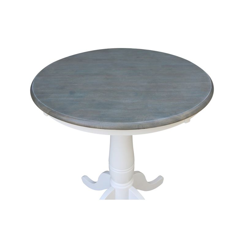 30" Round Top Pedestal Table - White/Heather Gray - N/A - White/Heather Gray - 41.1"H