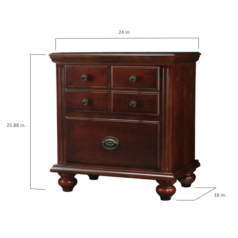 Furniture of America Alianess European Style 2-drawer Cherry Nightstand - Cherry