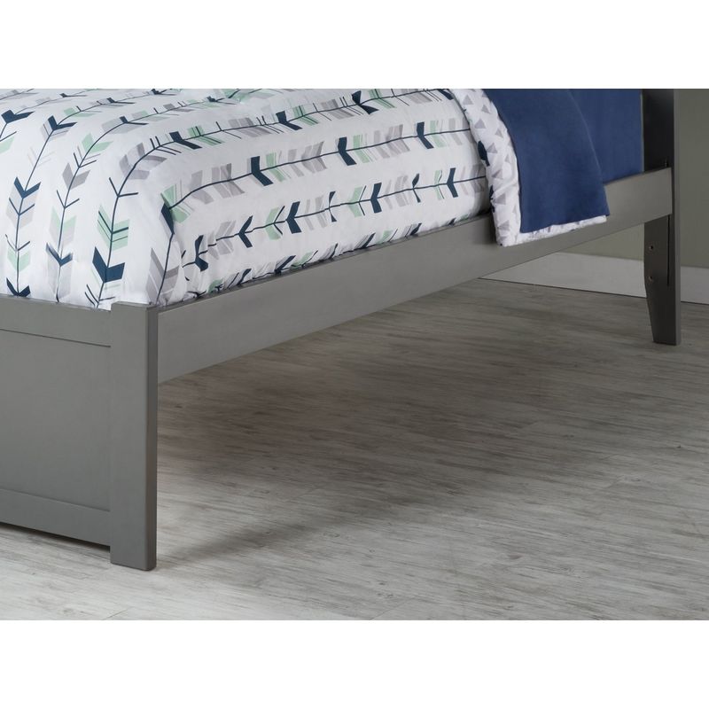 Newport Full Platform Bed with Flat Panel Foot Board and Full Size Urban Trundle Bed - Grey