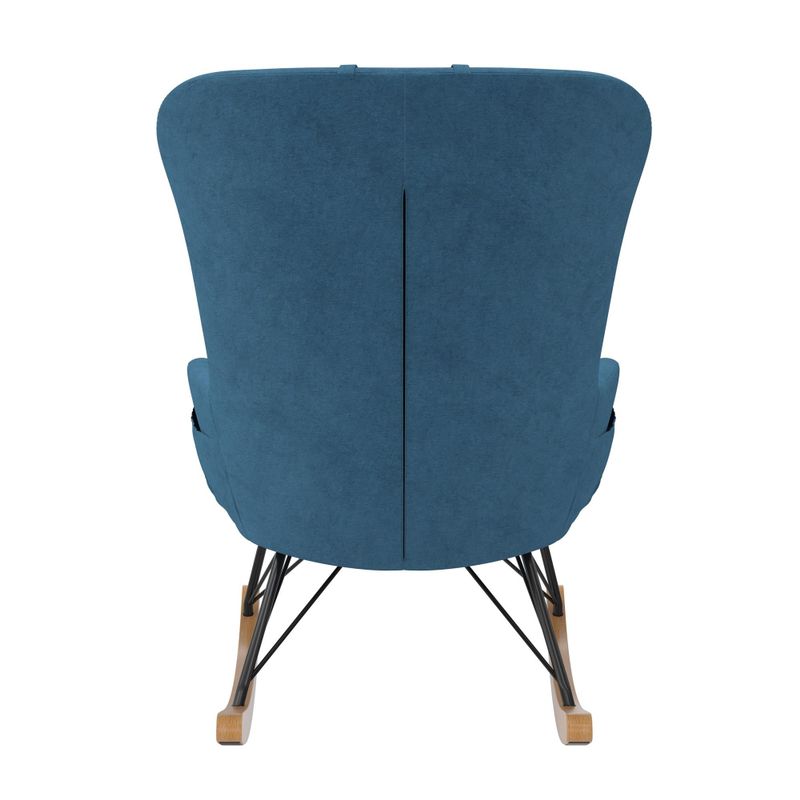 Avenue Greene Ernest Rocker Chair with Storage Pockets - N/A - Blue
