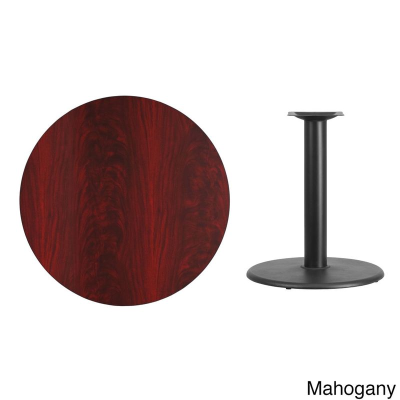 36'' Round Laminate Table Top with 24'' Round Table Height Base - Walnut
