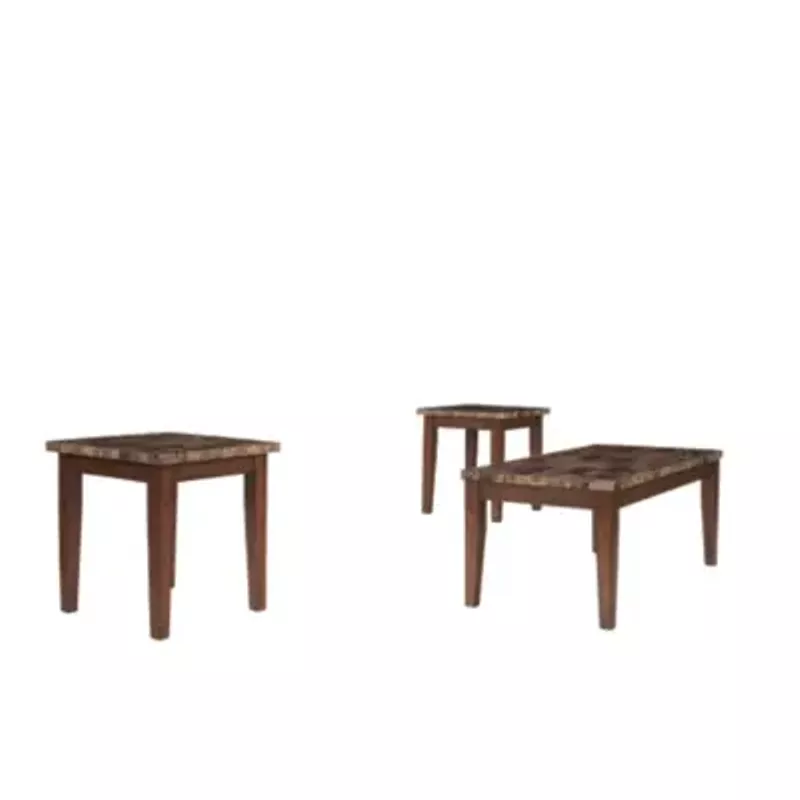 Warm Brown Theo Occasional Table Set (3/CN)