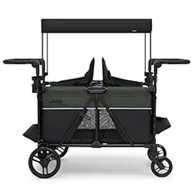 Jeep Aries Stroller Wagon by Delta Children - Premium Wagon for 2 Kids with Convertible Seats, Adjustable Push/Pull Handles, Removable...