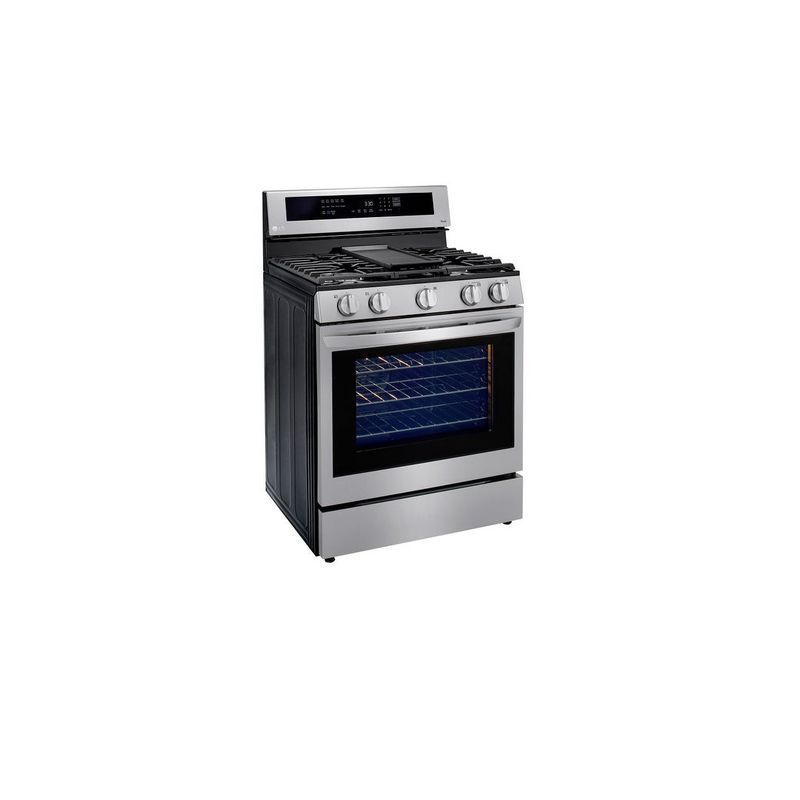 LG 5.8 cu.ft. Gas Single Oven Range with True Convection and InstaView, Wi-Fi Enabled - Silver