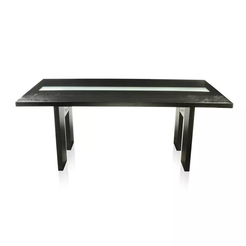 Contemporary Wood LED Dining Table in Black