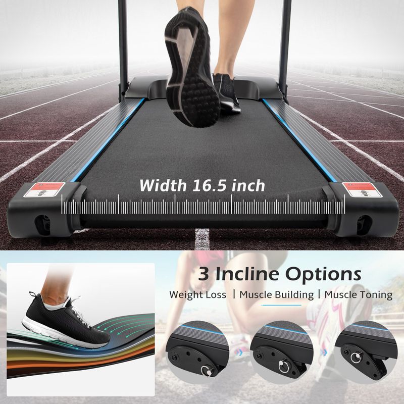 Nestfair Electric Motorized Treadmill with Audio Speakers - Black