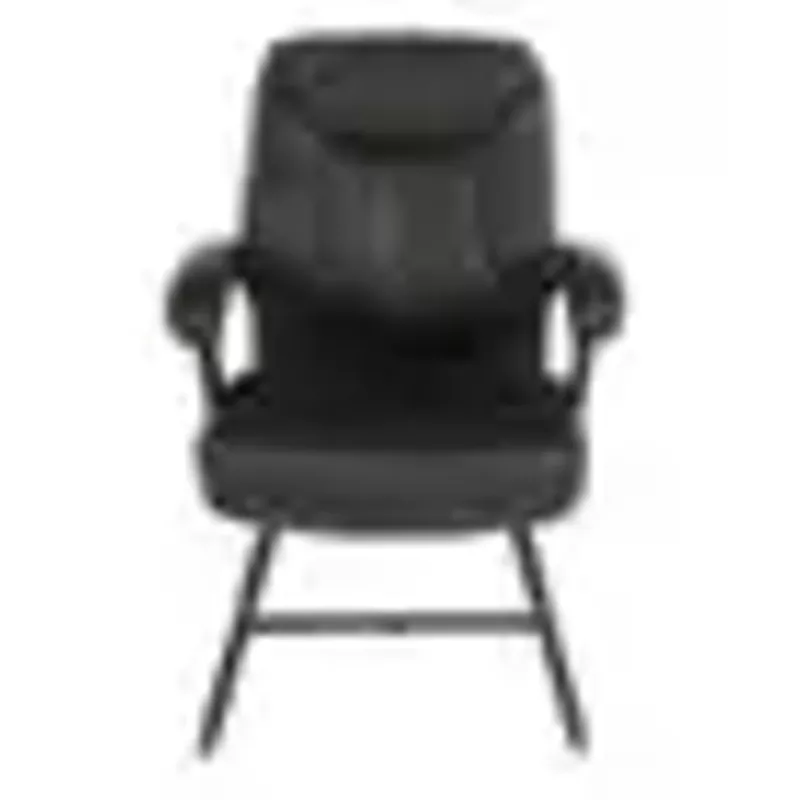 Office Star Products - Executive Faux Leather Visitor Chair with Contrast Stitching - Black