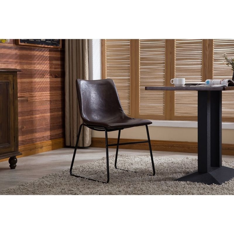 Porthos Home Etta Modern Dining Chairs Set Of 2, PU Leather Seat