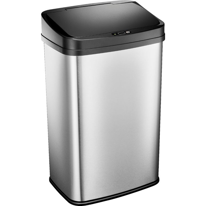 Left Zoom. Insignia™ - 13 Gal. Automatic Trash Can - Stainless Steel