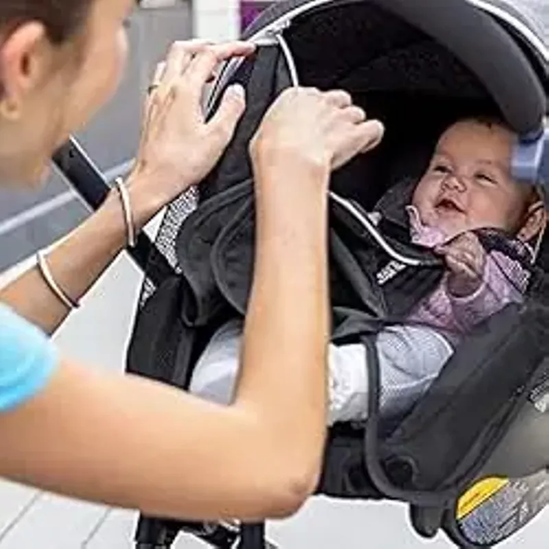 Evenflo Pivot Vizor Travel System with LiteMax Infant Car Seat (Promenade Blue)