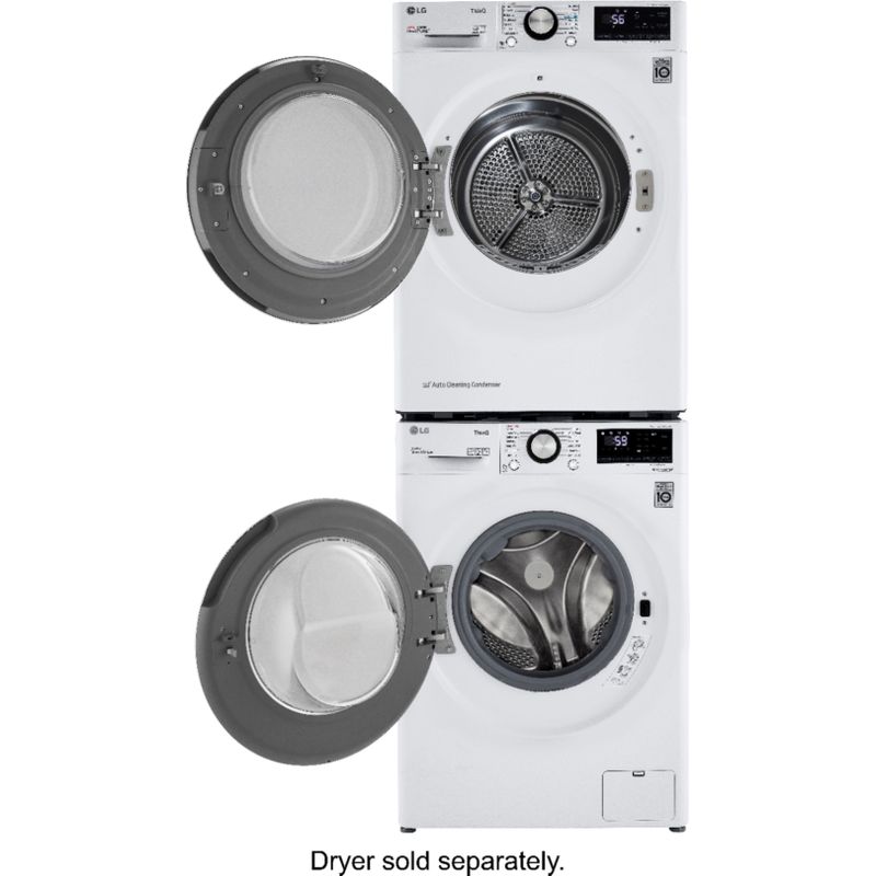 Alt View Zoom 23. LG - 2.4 Cu. Ft. High-Efficiency Stackable Smart Front Load Washer with Steam and Built-In Intelligence - White