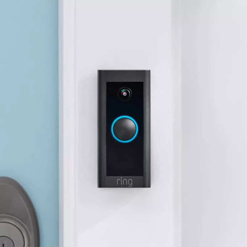 Ring - Wi-Fi Smart Video Doorbell - Wired with Chime - Black