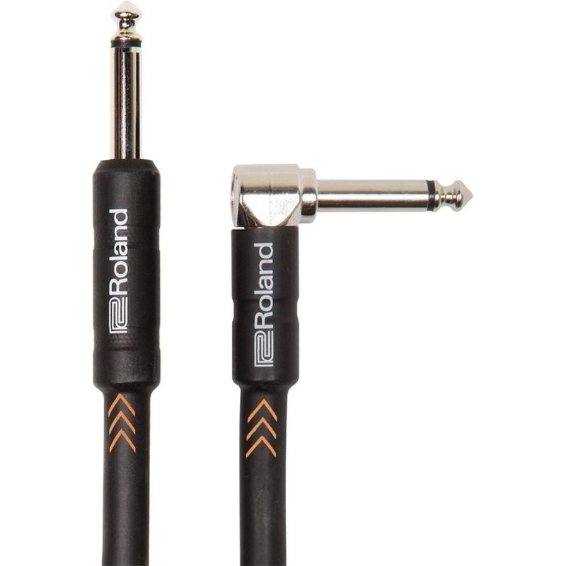 Roland RIC-B20A Instrument Cable - Straight to Right Angle, 20' - N/A - N/A/Black - Recording Equipment - Musician/Entertainer/Techie