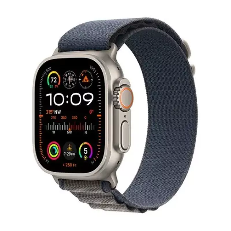 Apple Watch Ultra 2 GPS + Cellular 49mm Titanium Case with Blue Alpine Loop (Large) - Titanium