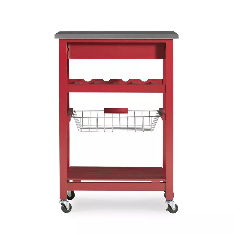 Causey Kitchen Cart Red