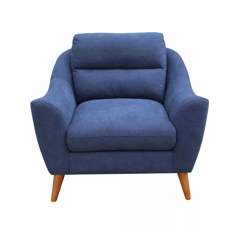 Gano Sloped Arm Upholstered Chair Navy Blue