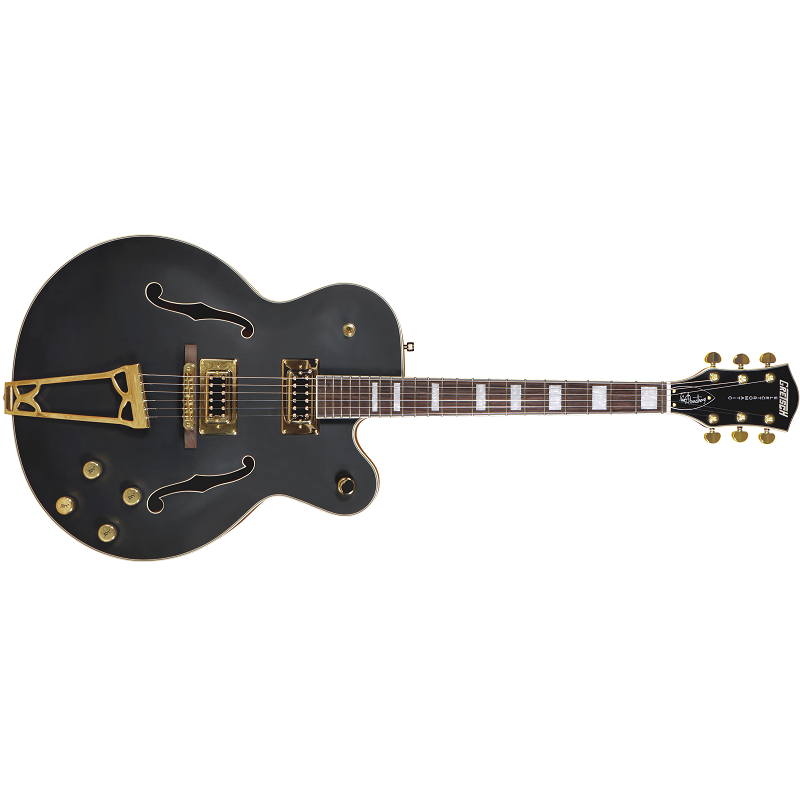 Gretsch G5191BK Tim Armstrong Signature Electromatic Hollow Body Electric Guitar. Gold Hardware, Flat Black