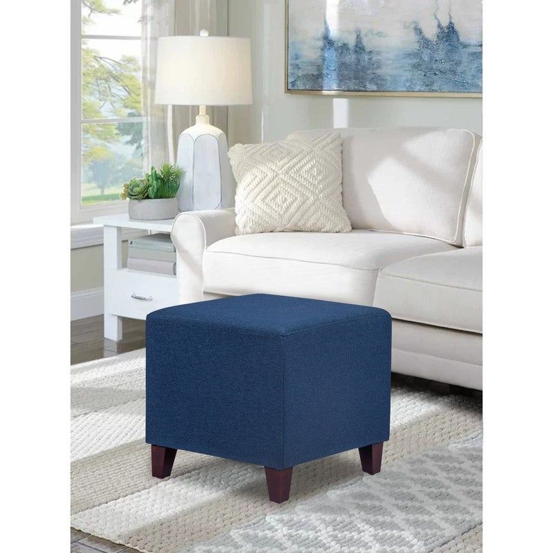 Adeco Simple British-style Cobalt Blue Cube Ottoman Footstool - Blue - Medium