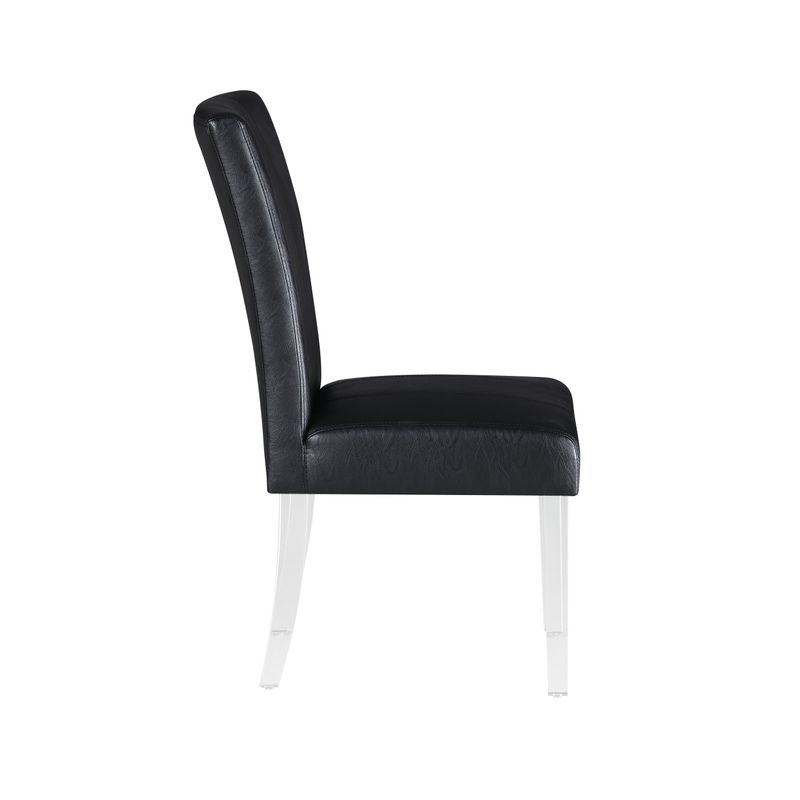 Somette Contemporary Curved Flare-Back Parson Side Chair, Set of 2 - Black
