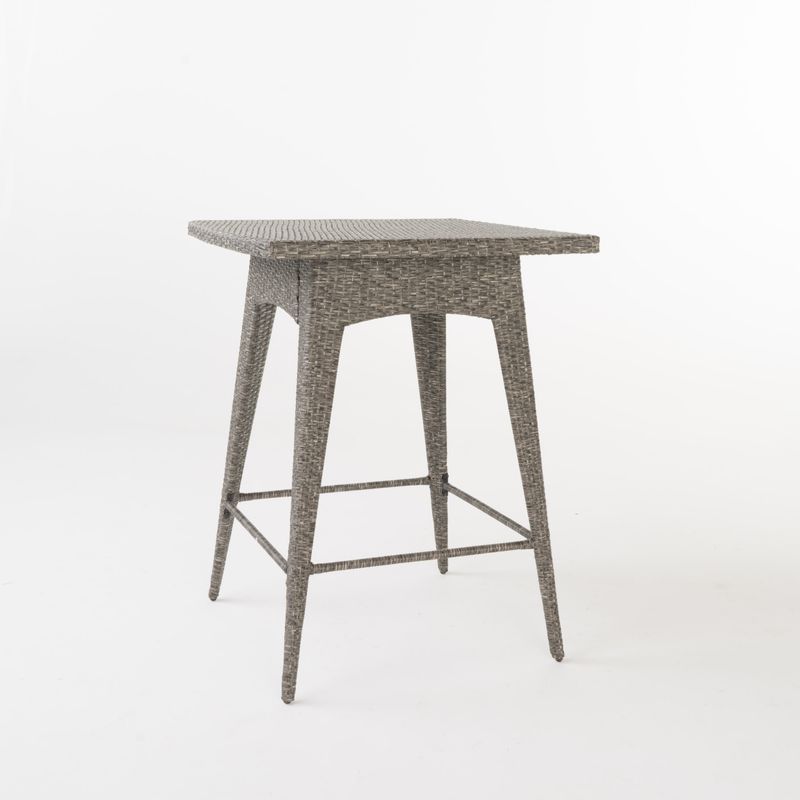 Puerta Outdoor Wicker Bar Table by Christopher Knight Home - Multi Grey