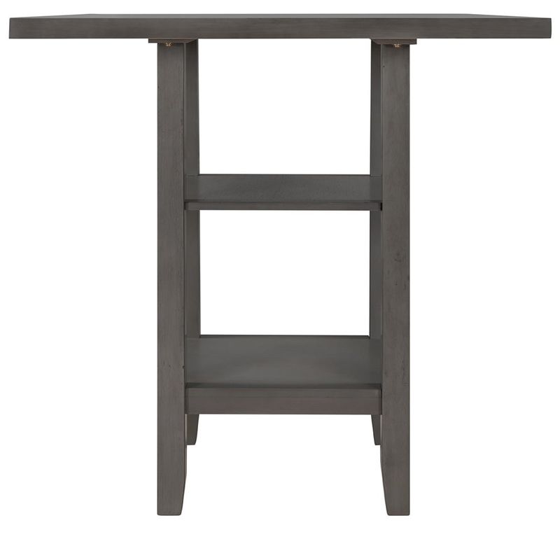 5-Piece Wooden Counter Height Dining Set, Square Dining Table Gray - Espresso