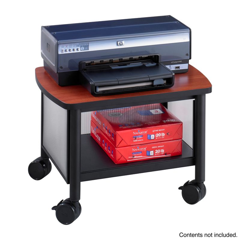 Safco Impromptu Under Table Printer Machine Stand - Cherry/Black