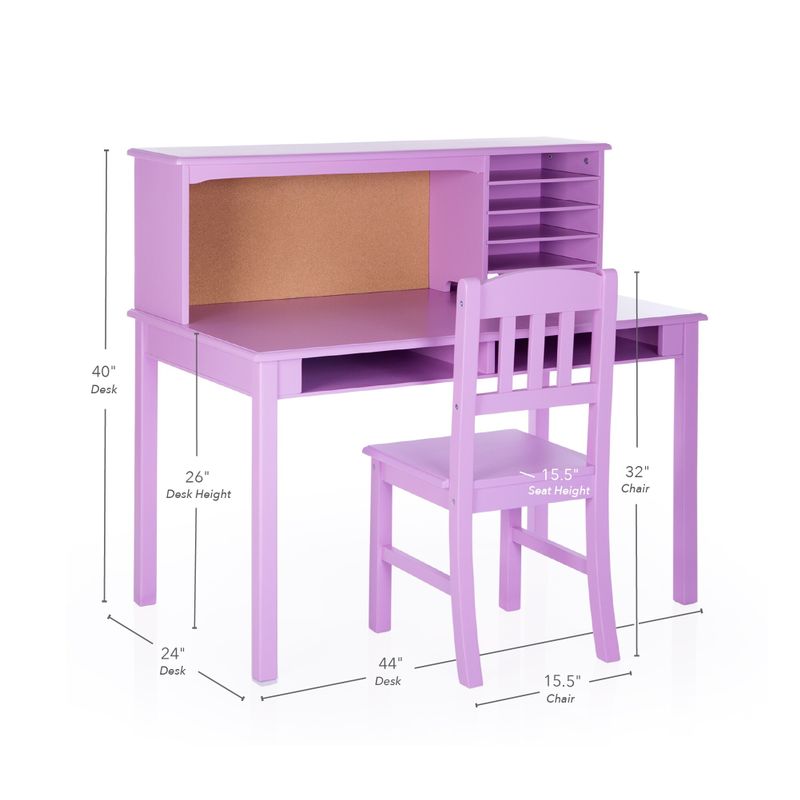 Guidecraft Media Desk Kid's Desk and Hutch with Chair - Green