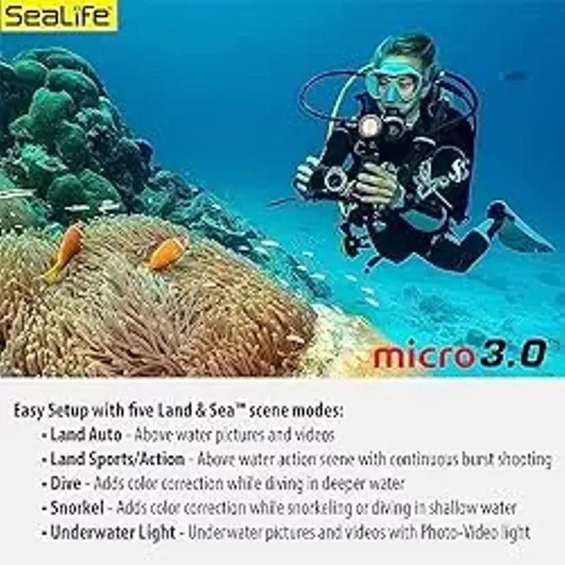 SeaLife Micro 3.0 Limited Edition Explorer Underwater Camera Gift Set for Photography & Video, Easy Set-up, Includes Sea Dragon 2000 Photo-Video Light