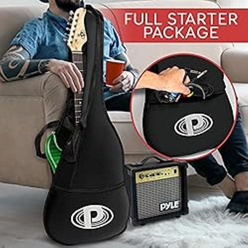 Pyle Electric Guitar Kit with Amp, Full Size Instrument with Humbucker Pickups, Guitarra Electrica Amplifier and Beginner Bundle...