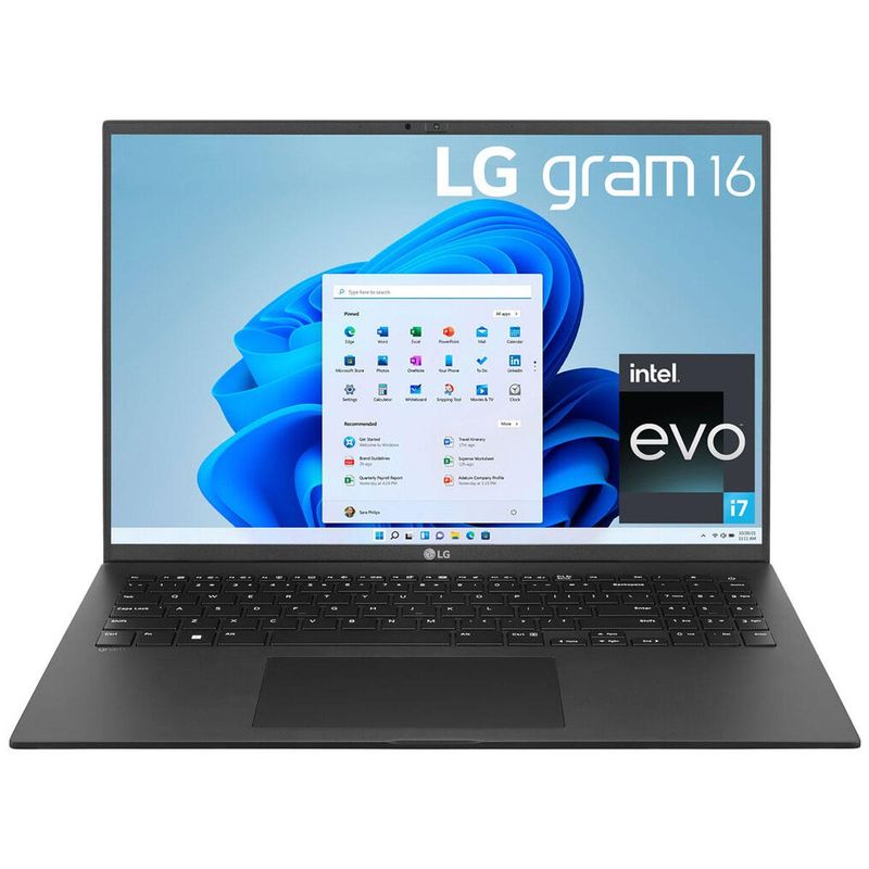 LG gram 16" WQXGA Notebook Computer, Intel Core i7-1260P 2.1GHz, 16GB RAM, 1TB SSD, NVIDIA GeForce RTX 2050 4GB, Windows 11 Home,...