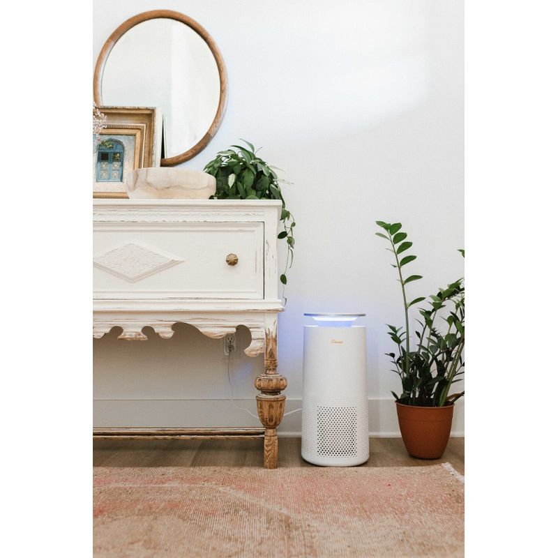 Crane True HEPA Air Purifier with UV Light for Rooms up to 500 sq. ft. - White