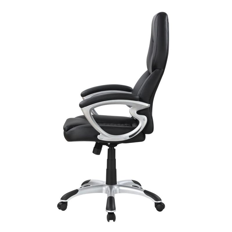 Adjustable Height Office Chair Black and Silver