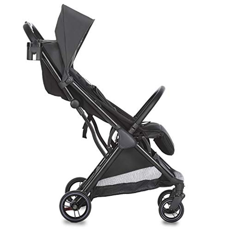 Dream On Me Insta Auto Fold Stroller | Portable Traveling Stroller | One Touch Fold | Compact Perfect for Plane, Grey