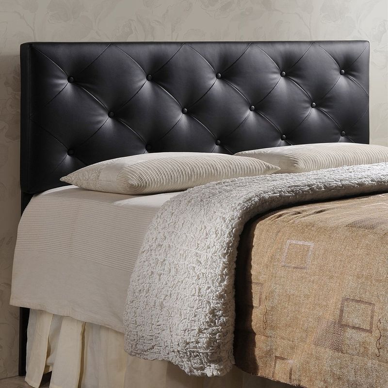 Porch & Den Minnehaha Contemporary Faux Leather Headboard - King-White