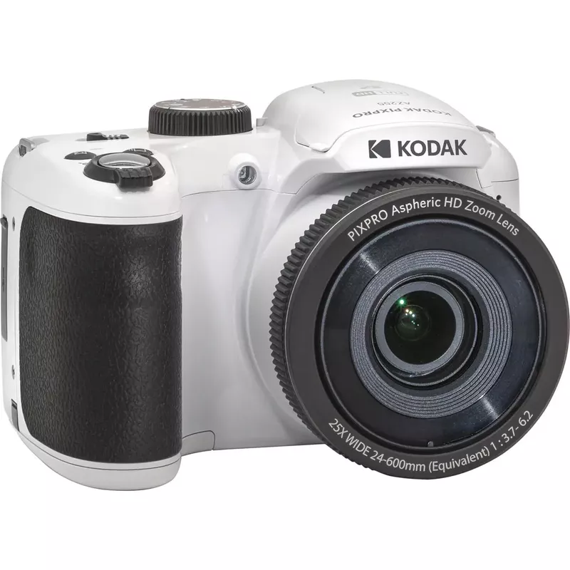 KODAK PIXPRO Astro Zoom AZ255 16MP Full HD Digital Camera, White, Bundle with Shoulder Bag and 32GB Memory Card