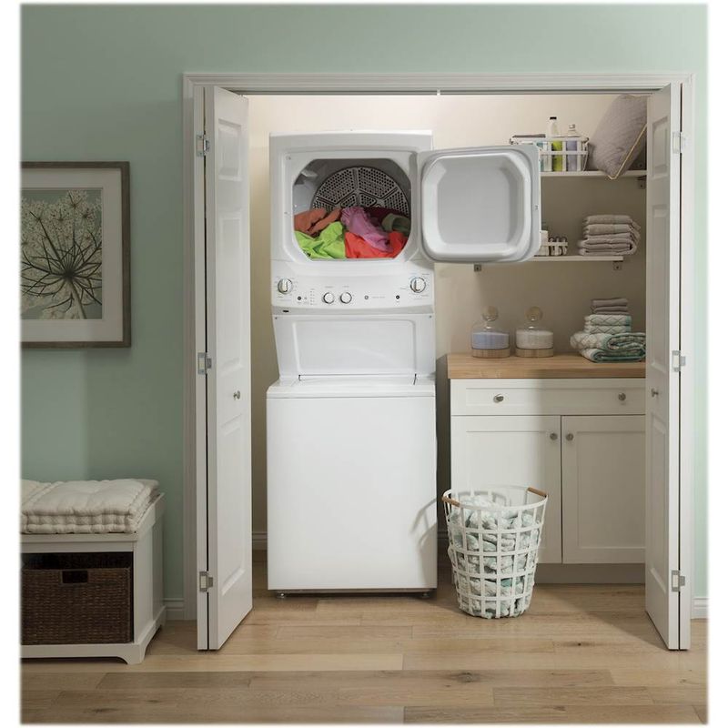 Alt View Zoom 17. GE - 3.8 Cu. Ft. Top Load Washer and 5.9 Cu. Ft. Gas Dryer Laundry Center - White