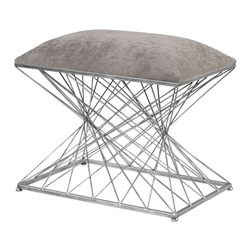Uttermost Zelia Burnished Silver Accent Stool