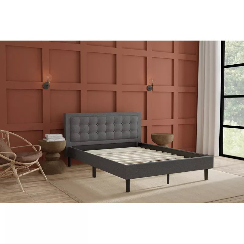 Rent to own Nectar Bed Frame with Headboard Grey Queen