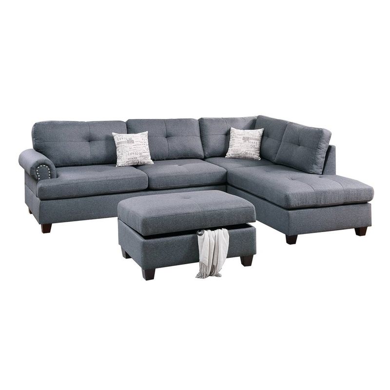 Rent to own 3 Piece Sectional Sofa Set - Mocha - FlexShopper