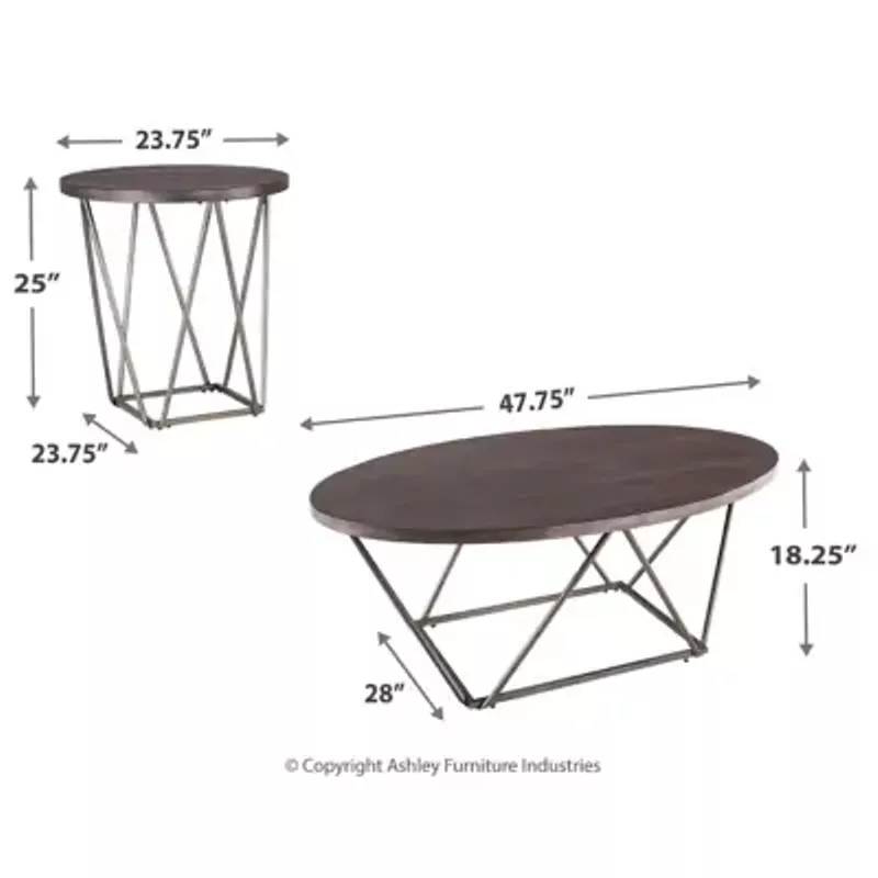 Dark Brown Neimhurst Occasional Table Set (3/CN)