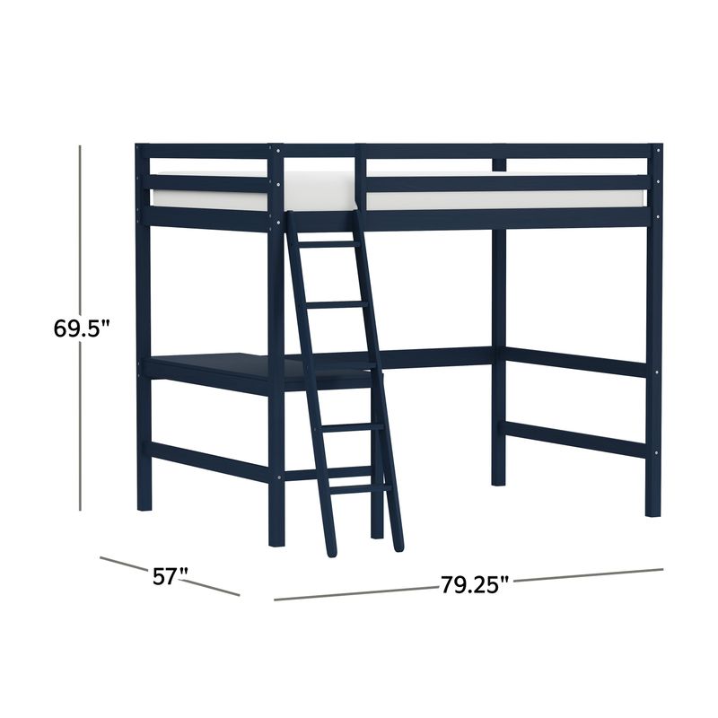 Caspian Full Loft Bed and Desk - White - Full