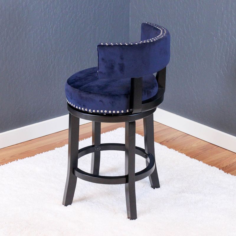 Mossoro Velvet Swivel Counter Chair - Sky blue
